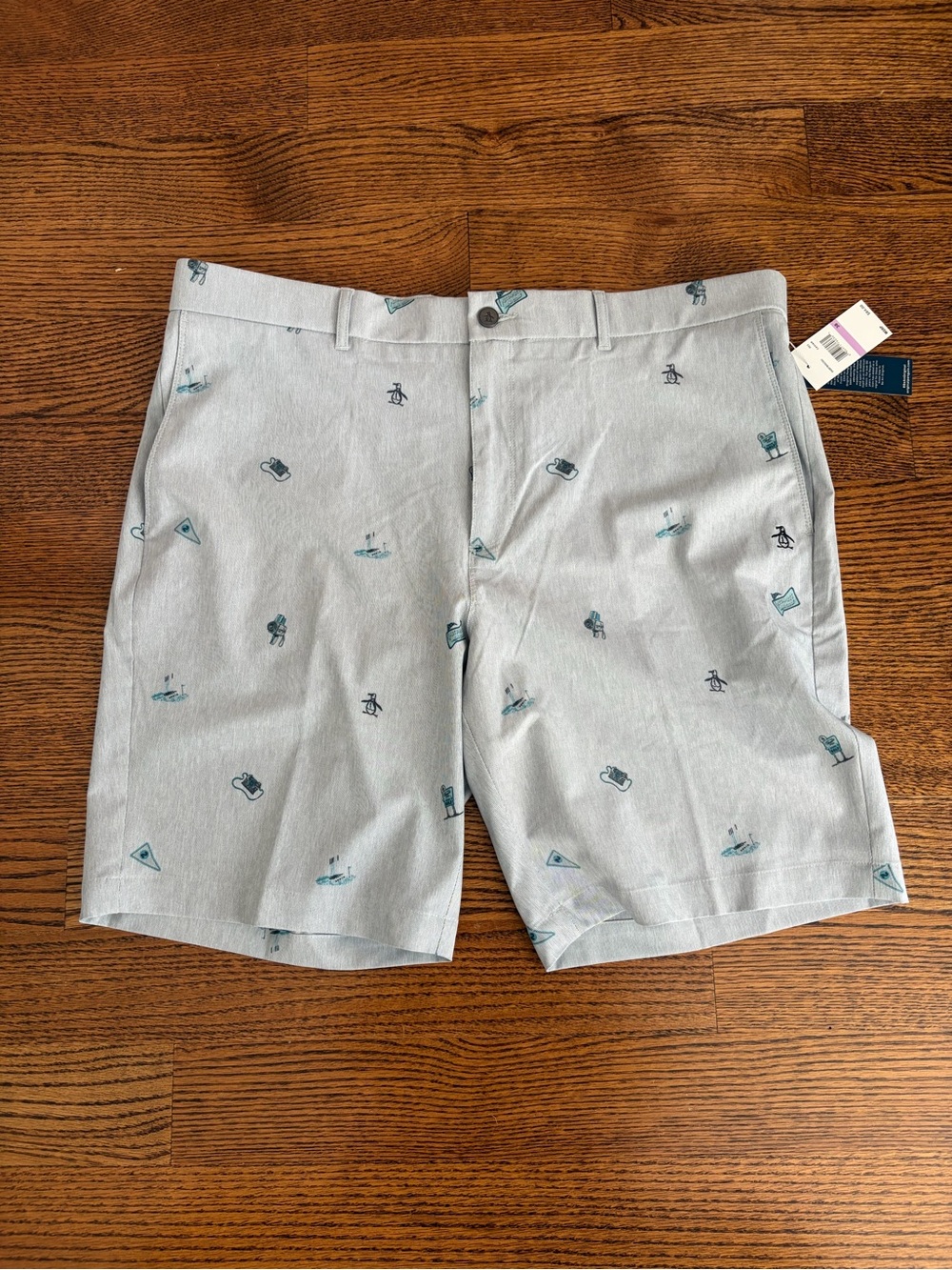 Original Penguin Men's Mix Print Golf Shorts - Caviar - Size 38